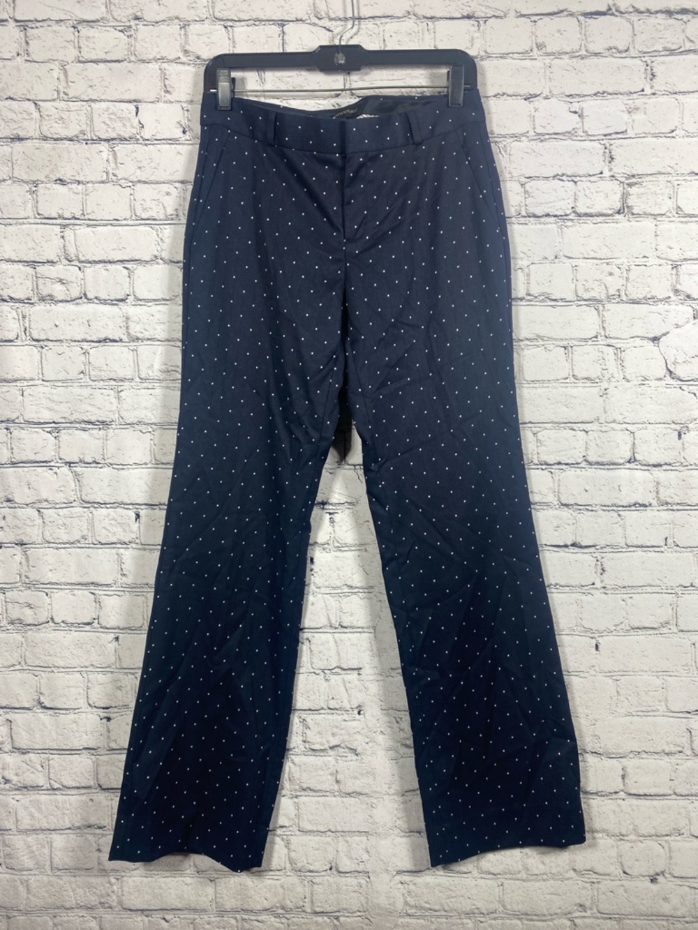 Banana Republic Women’s Logan Navy Micro Dot Chinos Pants With Side Pockets PT 6